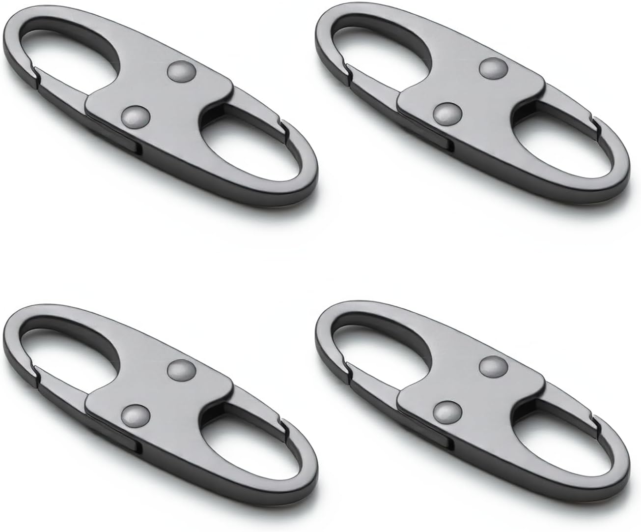 zelin Anti Theft Zipper Clips, Travel Essentials, Carabiner, 4Pcs Grey