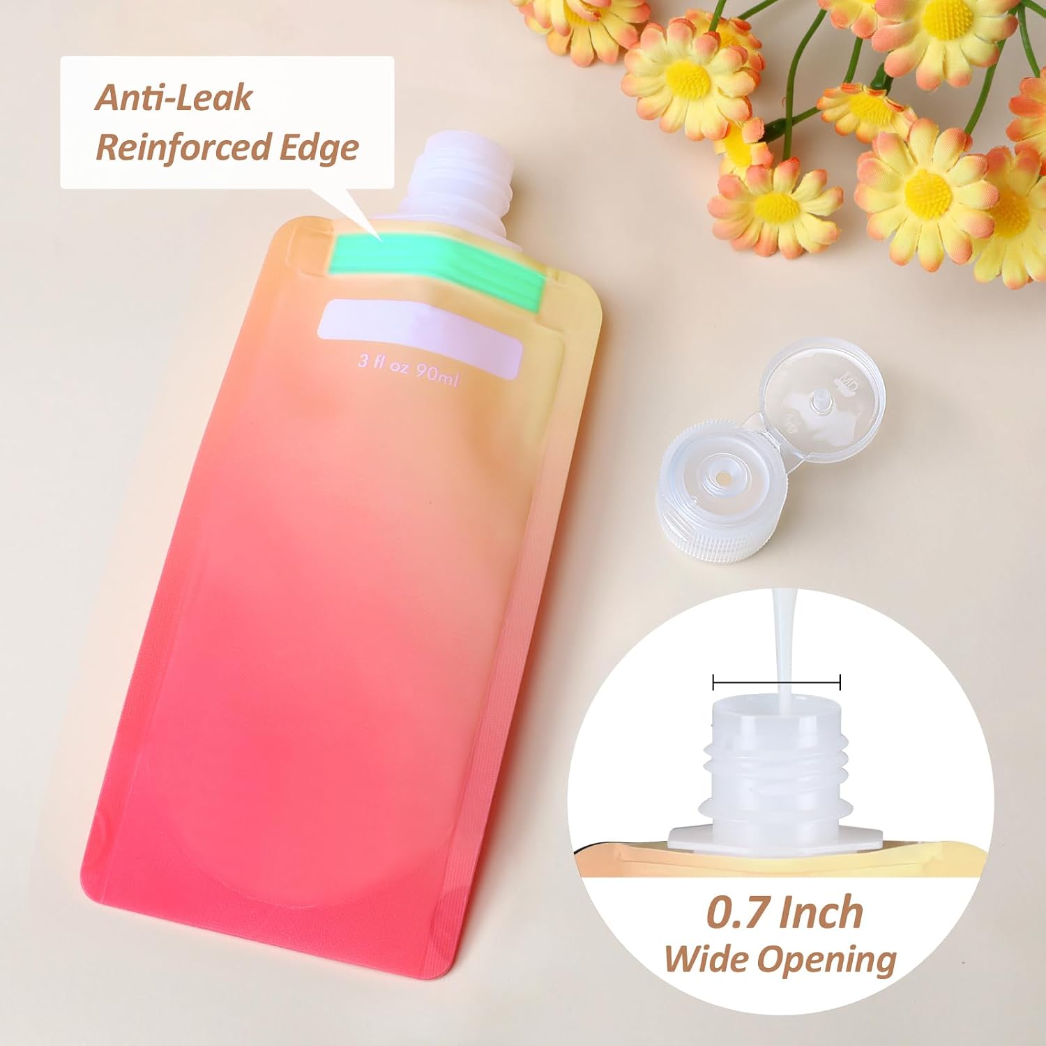 PACKISM 12 Pack Travel Pouches for Toiletries - 90ml 3 oz Liquid Containers - Image 4