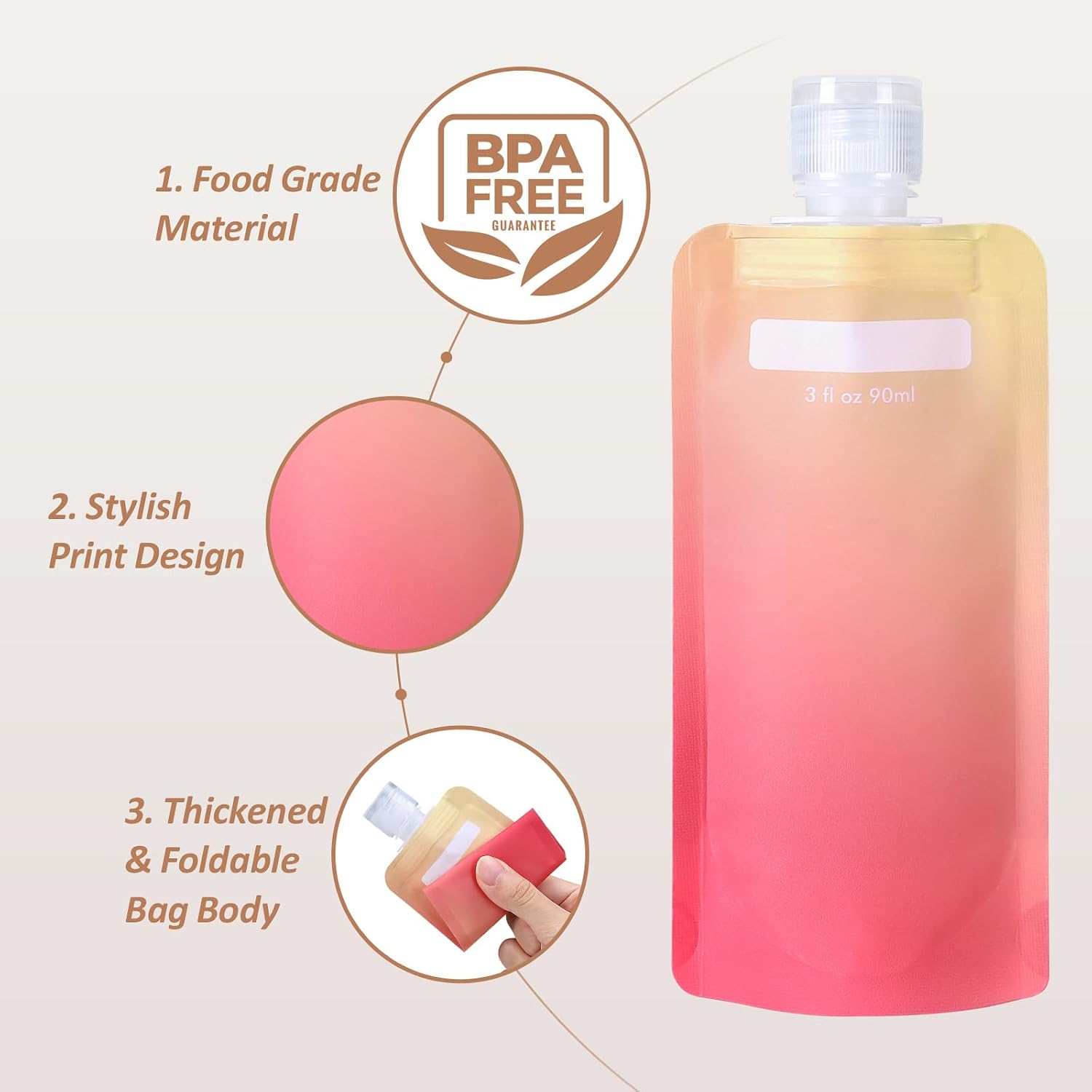 PACKISM 12 Pack Travel Pouches for Toiletries - 90ml 3 oz Liquid Containers - Image 6