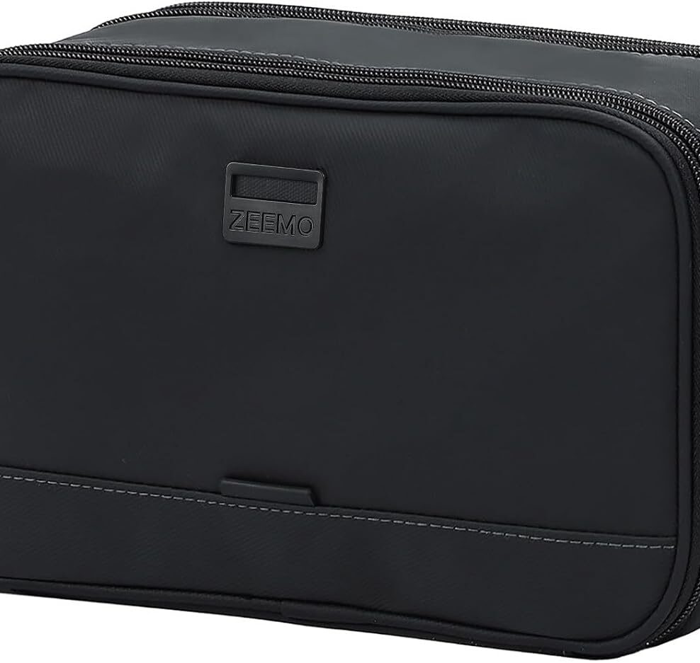 ZEEMO Travel Toiletry Bag for Men, Full Open Dopp Kit with Dual Compartment